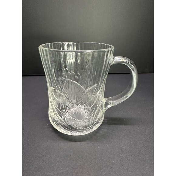 Vtg Arcoroc Coffee Tea Mugs Cups Glass Canterbury Crocus Floral - Set of 4 - Picture 3 of 9